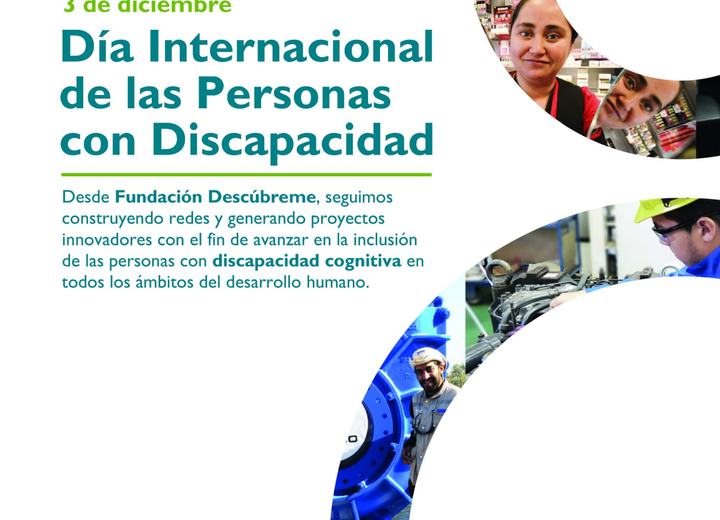 Aviso Día Internacional de las Personas con Discapacidad, avisos de prensa, trabajo de diseño de Alejandro Poblete Cea